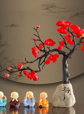 中式客厅摆件创意小和尚玄关装饰品家居电视柜酒柜办公室桌面摆设