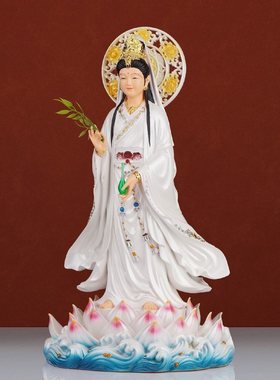 妙善观音菩萨站像南海观世音菩萨白衣观音菩萨像佛堂供奉家用摆件