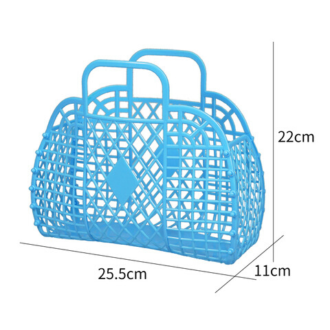 收纳篮镂空软体手提折叠式玩具PE塑料小号水果篮购物篮购物超市 - 图0