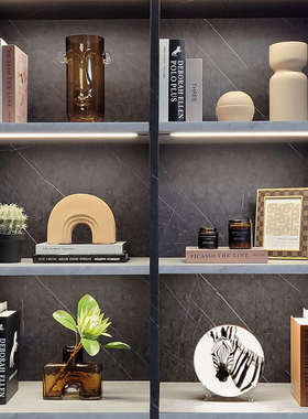 样板间客厅书架软装家居摆件饰品仿真花挂画几何陶瓷组合ZH2606