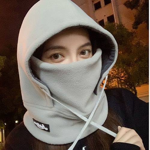 巴拉克拉法帽子男士冬季保暖面罩围巾一体连帽围脖男加绒骑车护耳 - 图0