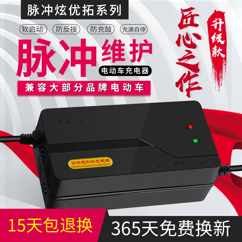 绿能原装正品电动车电瓶充电器36V12AH48V20AH60V30AH72V32AH原厂 - 图0