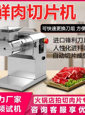 电动台式鲜肉切片机商用大功率多功能火锅烤肉店牛羊肉切