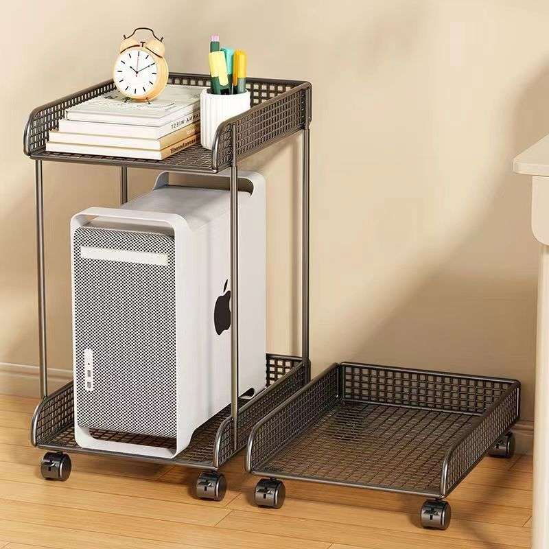 Computer host bracket chassis storage rack desktop placement chassis rack bracket base two-layer tray under the table