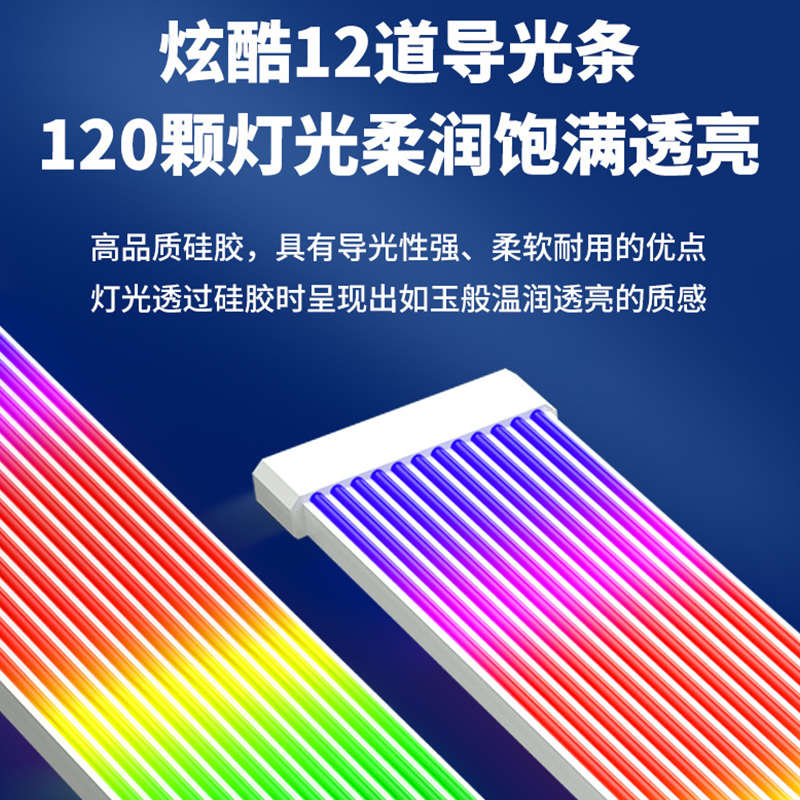 Graphics card motherboard neon line glowing line divine light synchronized ARGB light strip 24 8pin computer case decorative light strip