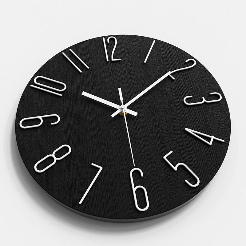 极简风大气客厅挂钟简约现代钟表挂墙时钟家用时尚静音卧室石英钟 - 图3