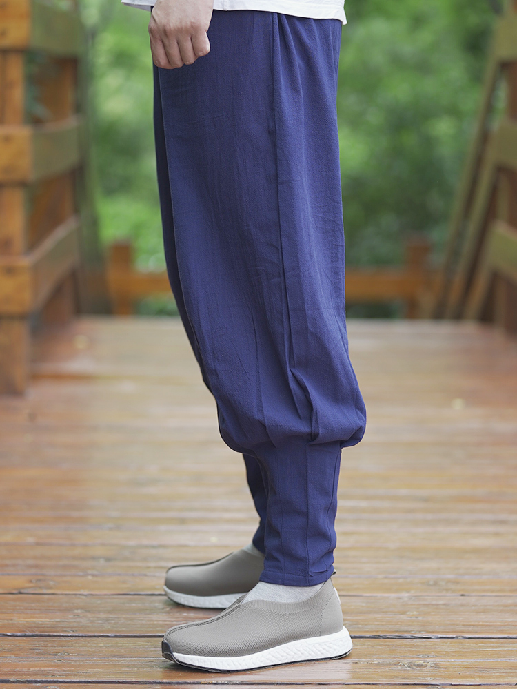 新款僧裤免绑腿出家人僧服男和尚衣服短褂打坐宽松透气收口裤