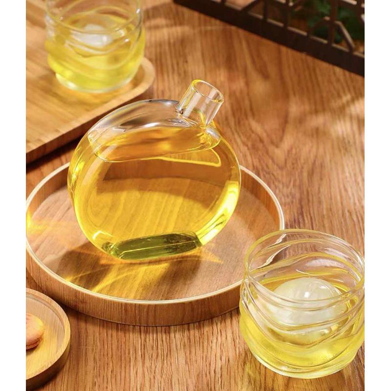 Round cold brew bottle Moon bottle New Chinese teahouse tea bottle high borosilicon high temperature resistance portable kettle wine bottle tea set