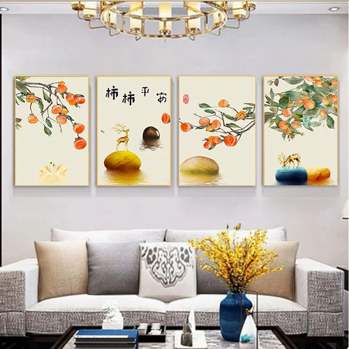客厅装饰画沙发背景墙挂画现代简约北欧创意轻奢四联房间组合壁画 - 图3