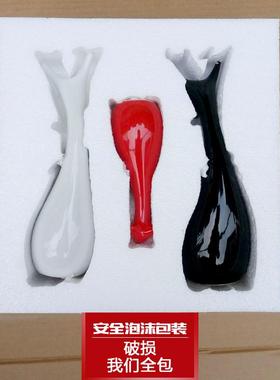 装饰品现代简约三口之家鹿可爱创意客厅卧室电视柜工艺品陶瓷摆件