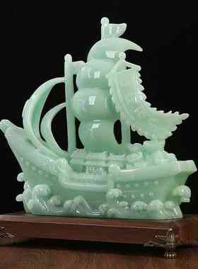 一帆风顺帆船摆件酒柜装饰品老板办公室桌书房摆设工艺品开业礼品