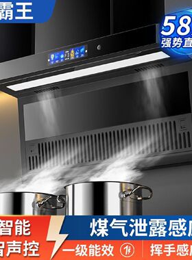 小霸王抽油烟机厨房家用大吸力新款顶侧双吸壁挂式吸油烟机铜电机