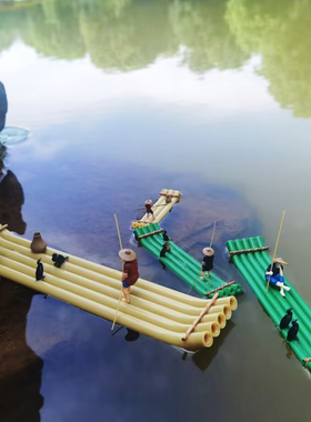 乌篷船江南水乡船手工实木船模水池造景可下水渔家装饰小木船