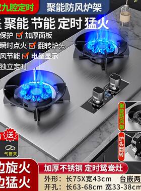 索奈品牌燃气灶双灶家用台式嵌入式猛火煤气灶天然气灶节能
