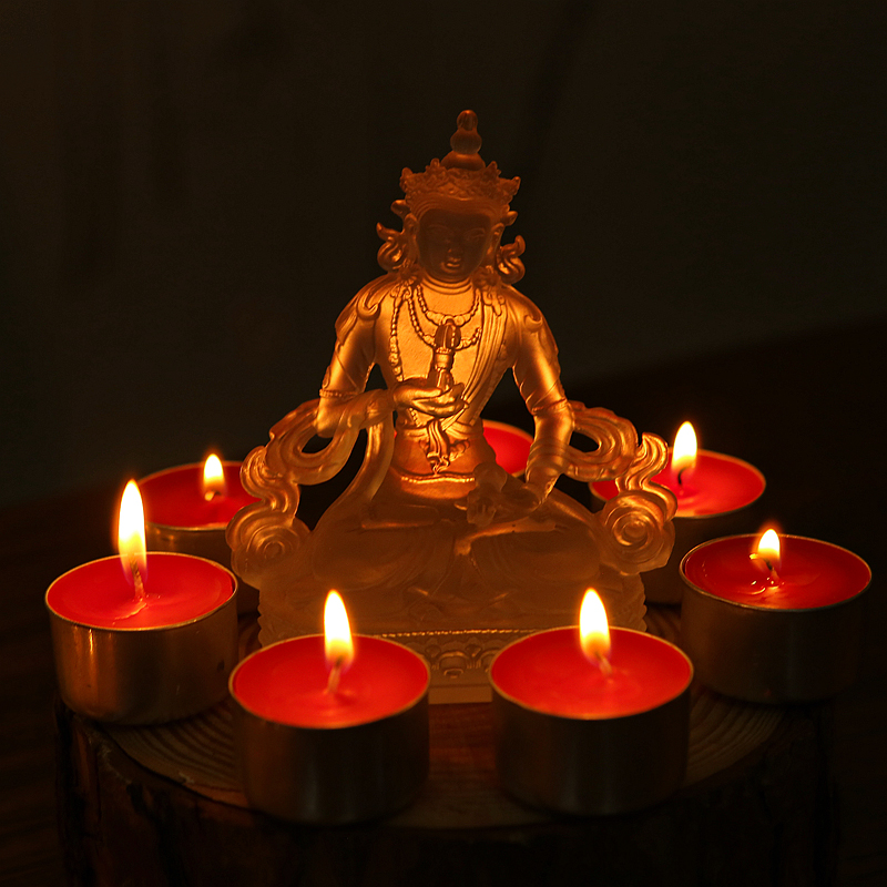 家用佛堂供佛观音财神长明灯天然无烟酥油灯蜡烛100粒2/4/8小时