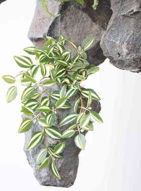 仿真石头摆件中式悬挂假山室内植物大型造景悬浮泡沫雕塑景观石头