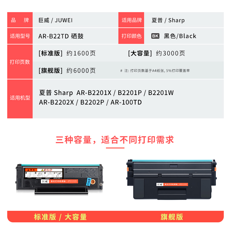 [顺丰]适用夏普B2201W硒鼓B2201P B2202P粉盒B2201X B2202X B22TD-图3