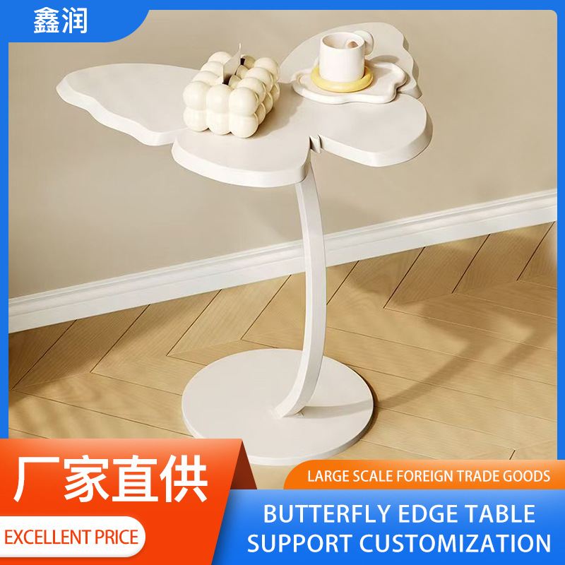 新中式客厅沙发蝴蝶边卧室床边创意桌茶几收纳置法式床边物几 - 图1