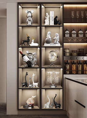 轻奢高档酒柜装饰品摆件客厅电视柜玄关餐边柜新房家居高级感摆设