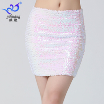 European and American sequin packs Hip Skirt Stage Performance Dance Dress Dance Party Half Body Dress Festival Performance Dance Dress Party Short Dress