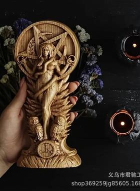 跨境异教徒神坛女神女巫蛇雕像女摆件家居装饰家居装饰摆件雕像