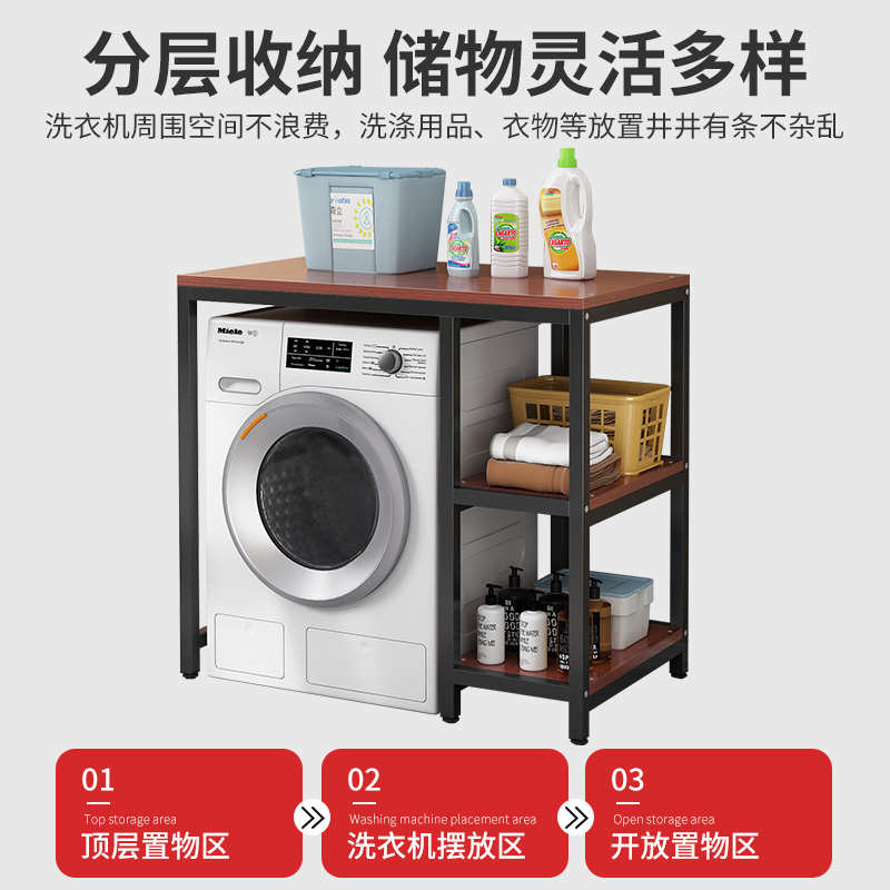 洗衣机置物架滚筒阳台落地收纳叠放架厕所卫生间洗衣用品储物架子 - 图2