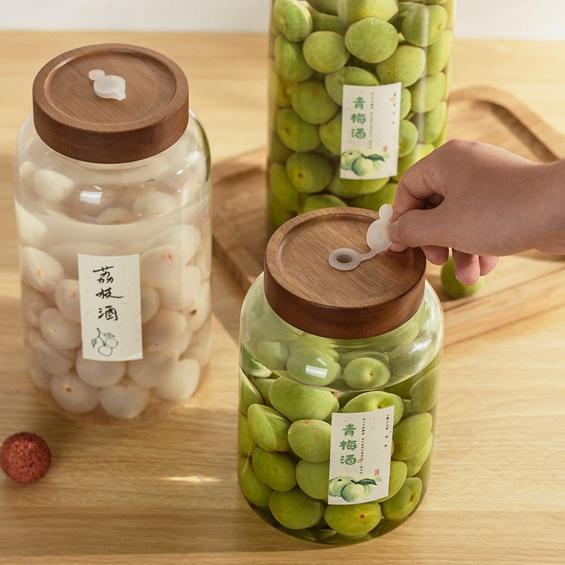 Exhaust screw cap glass wine bottle, large tank for wine, large capacity glass jar, glass jar, special sealed tank for wine