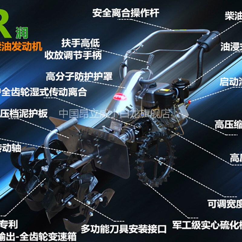 新品四驱挖立威果园自走开沟机双离山施肥合地Q锄草Q挖坑神器微耕-图0