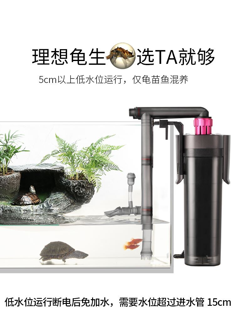 wave380 小型鱼缸过滤器 低水位乌龟壁挂循环系统增氧外置mini桶 - 图2