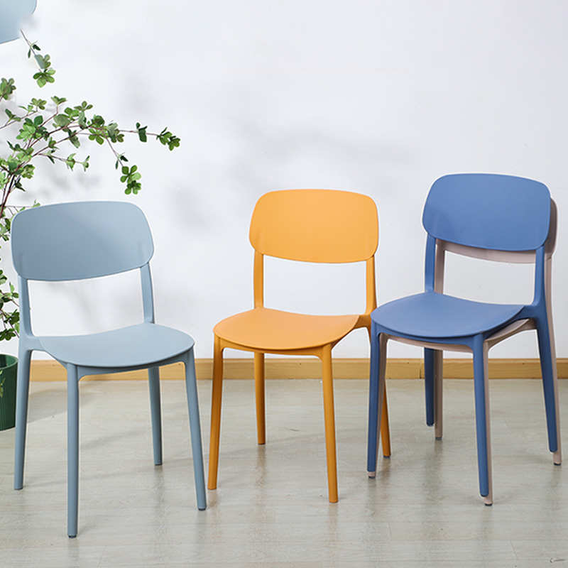 塑料椅子家用加厚靠背椅舒适餐厅餐桌椅现代简约宿舍可叠放商用 - 图0