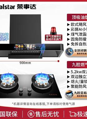 荣事达欧式抽油烟机套装厨房吸油烟机燃气灶家用双灶套餐烟灶组合