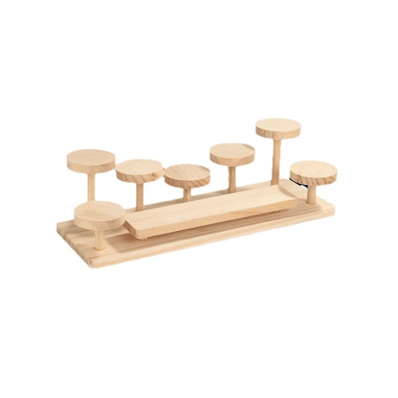 原木桌面置物架办公书桌多层美工区化妆品收纳整理小展示摆件花架 - 图3