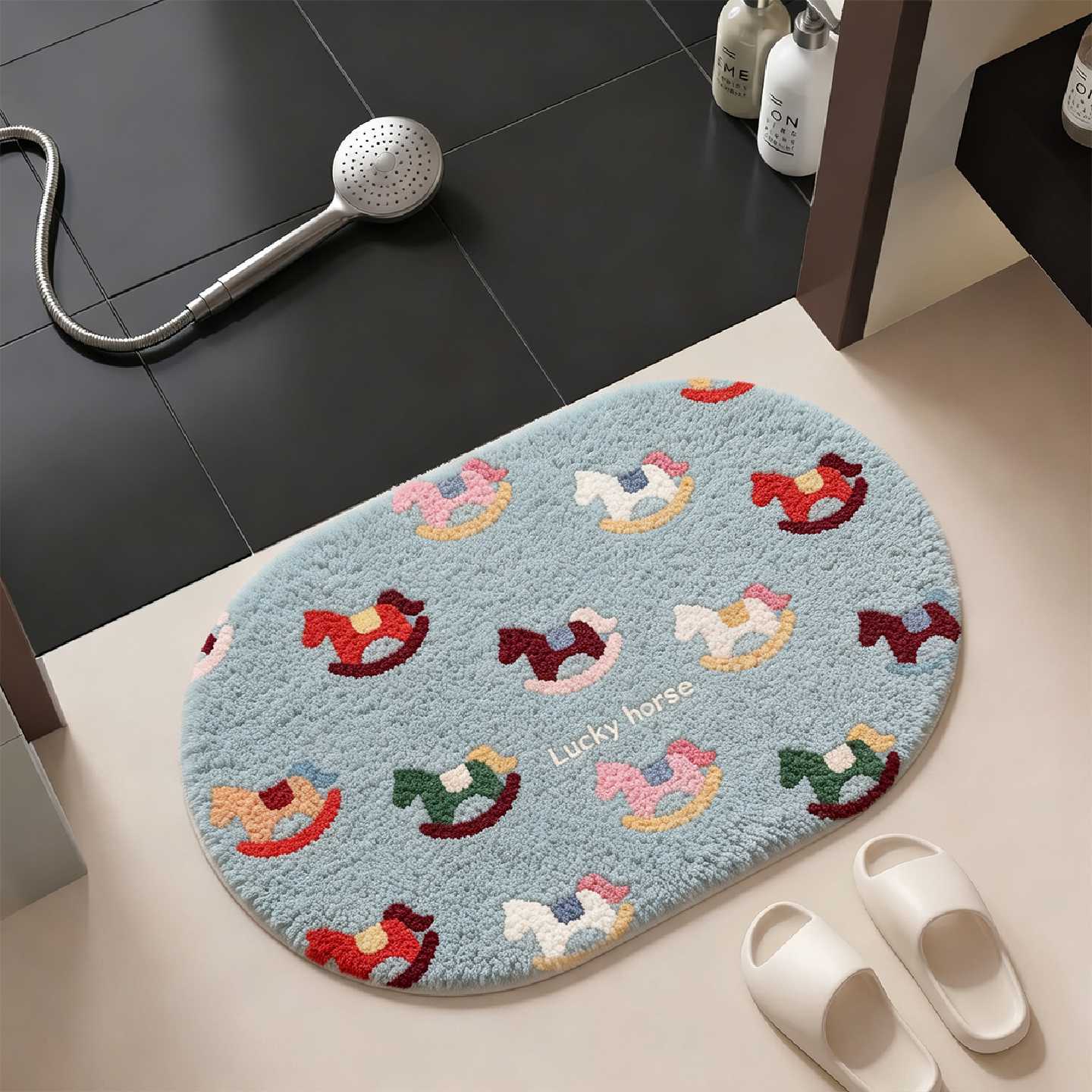 Bathroom floor mat 2026 new bathroom non-slip mat household toilet bathroom door absorbent quick-drying carpet door mat