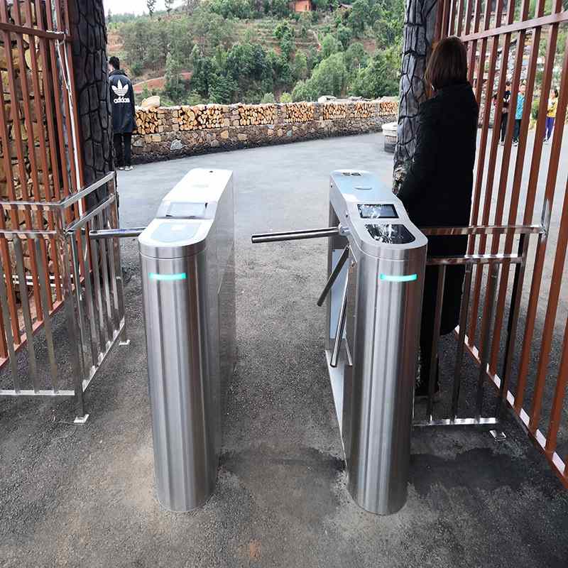 One-way tripod turnstile entrance and exit machine management wing gate swing gate campus construction site access control attendance system gate