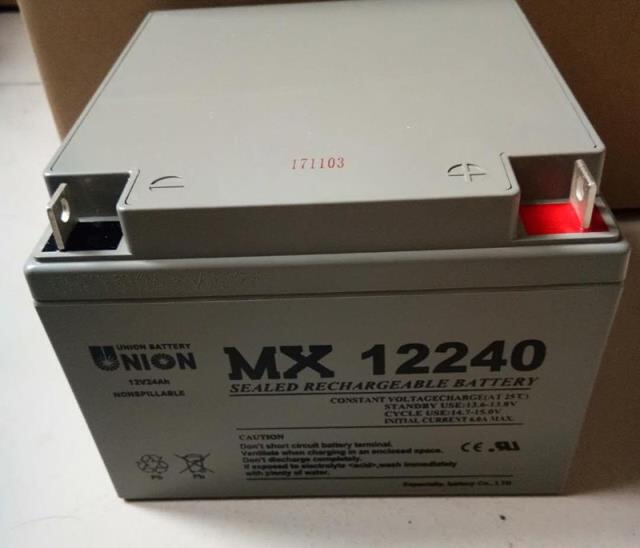 诚品韩国UNION友联蓄电池MX12240铅酸免维护12V24AH通讯机房UPS用 - 图1