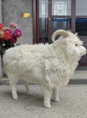 大型仿真绵羊仿真羊商场景观布置羊绒店摆件橱窗动物模型拍摄道具