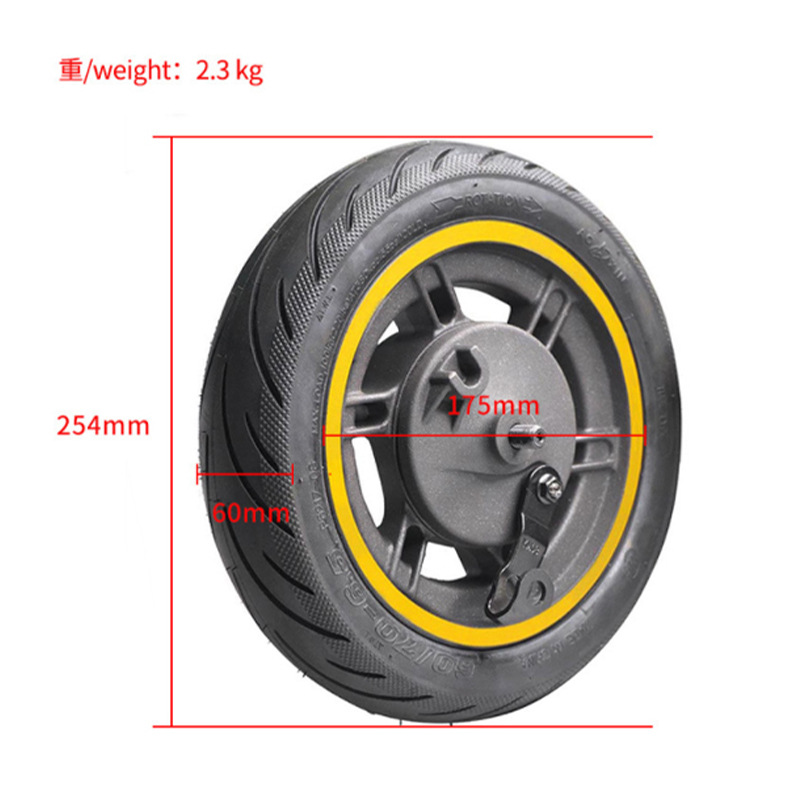 เหมาะสำหรับสกูตเตอร์ไฟฟ้า Max G30 ล้อหน้าขนาด 10 นิ้ว แบบไร้ยางใน พร้อมดรัมเบรก ชิ้นส่วนอะไหล่ฮับล้อเสริม