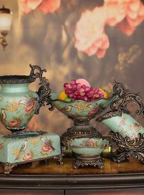 欧式美式乡村摆件家居装饰品客厅电视柜复古摆设软装乔迁新居