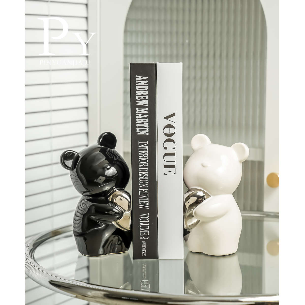 暴力熊书立书档摆件现代轻奢酒柜摆件客厅电视柜儿童房书房装饰 - 图1