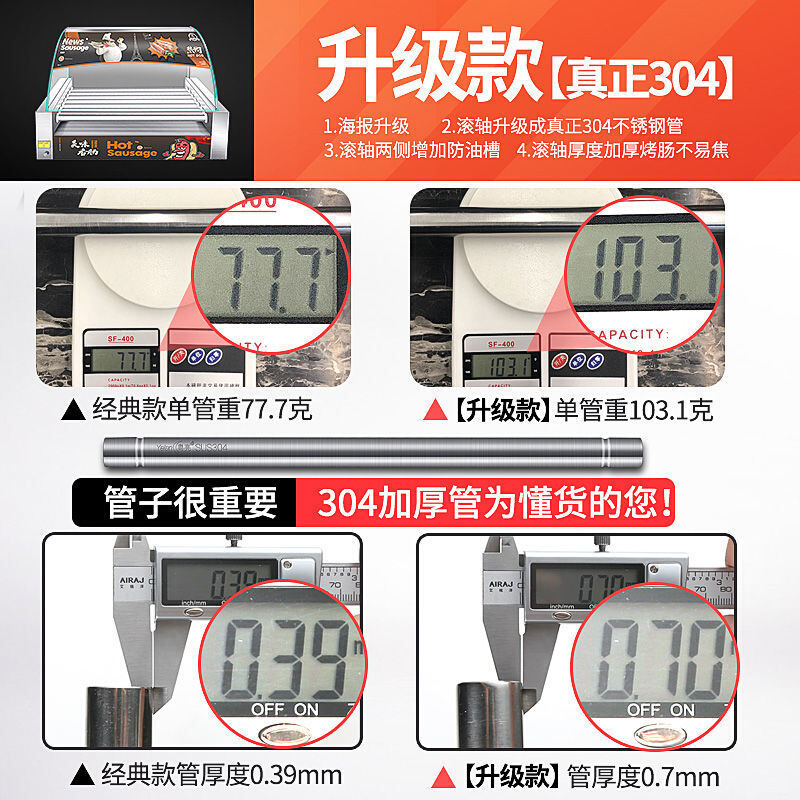 TRANSAID商用烤肠机台湾热狗机全自动烤香肠机家用台式摆摊机器 - 图0