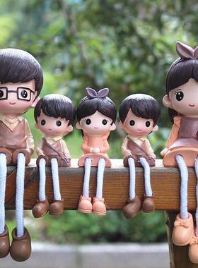 客厅电视柜婚庆装饰工艺礼品摆件三口四口五口六口两儿女创意家居