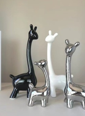 批发高档家居陶瓷小鹿摆件电视柜玄关酒柜床头柜装饰品乔迁客厅