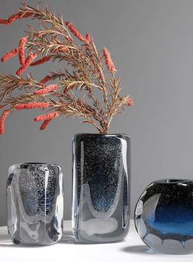 艺术品艺术玻璃花瓶可水培玻璃摆件酒店样板房装饰品客厅玄关摆设