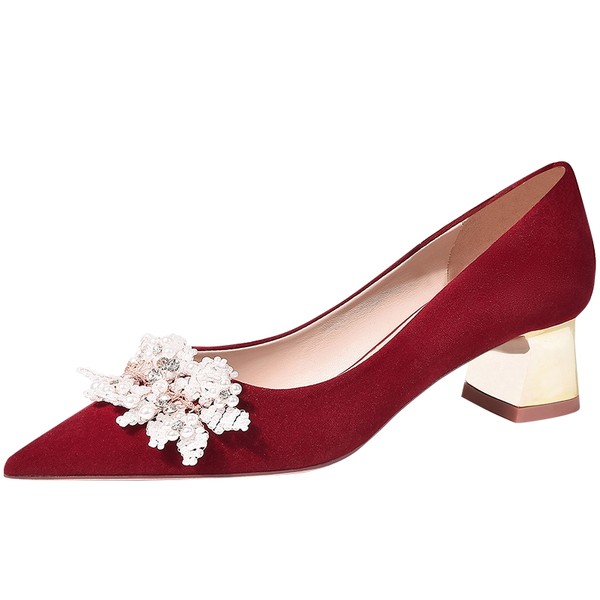 红色结婚鞋新娘鞋2023年新款高跟中式秀禾服孕妇粗跟不累脚高级感