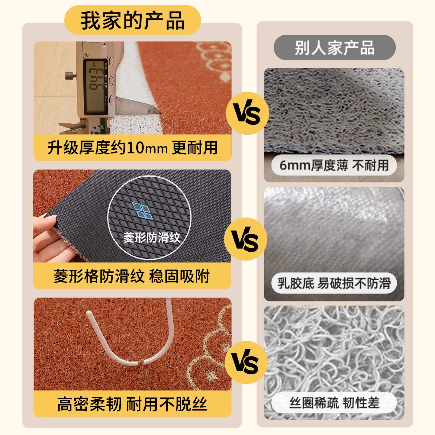 American retro cartoon silk circle entrance door floor mats household carpet anti-slip mats entrance door mats dirty-resistant foot mats