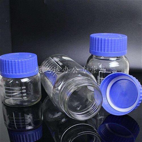 实验室玻璃仪器蓝盖瓶试剂瓶250 500 1000ml广口瓶圆大口瓶玻璃蓝 - 图2