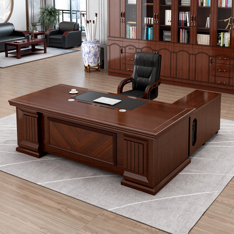 办公桌老板桌椅组合简约现代高档办公室家具新中式主管桌大班台-图1