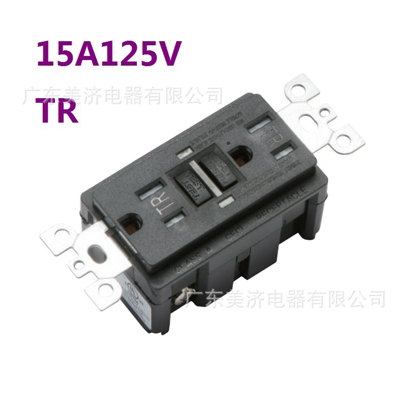 批发UL美式插座15A美规GFCI插座美式TR插座TGM15094NL插排 - 图1