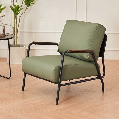 K8单人沙发椅轻奢单简休闲椅沙发位懒人小户型咖客厅艺椅极单人铁 - 图2