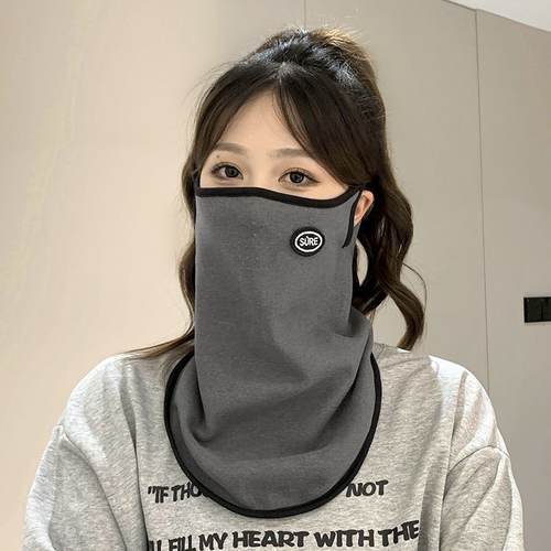 防风保暖面罩女冬季骑车挂耳围脖女秋冬护颈脖套帽子男款毛线围巾 - 图2